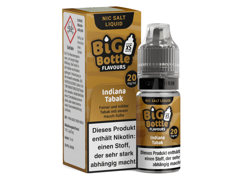 Big Bottle - Indiana Tabak - Nikotinsalz Liquid - Dschinni GmbH