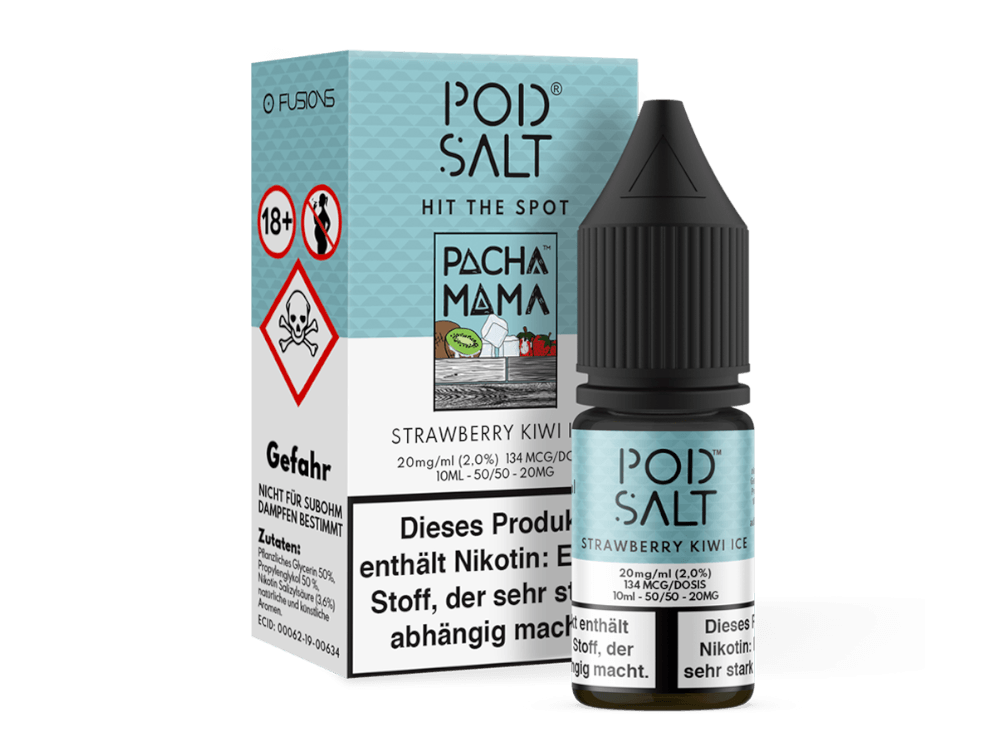 Pod Salt Fusion - Strawberry Kiwi Ice - Nikotinsalz Liquid - Dschinni GmbH
