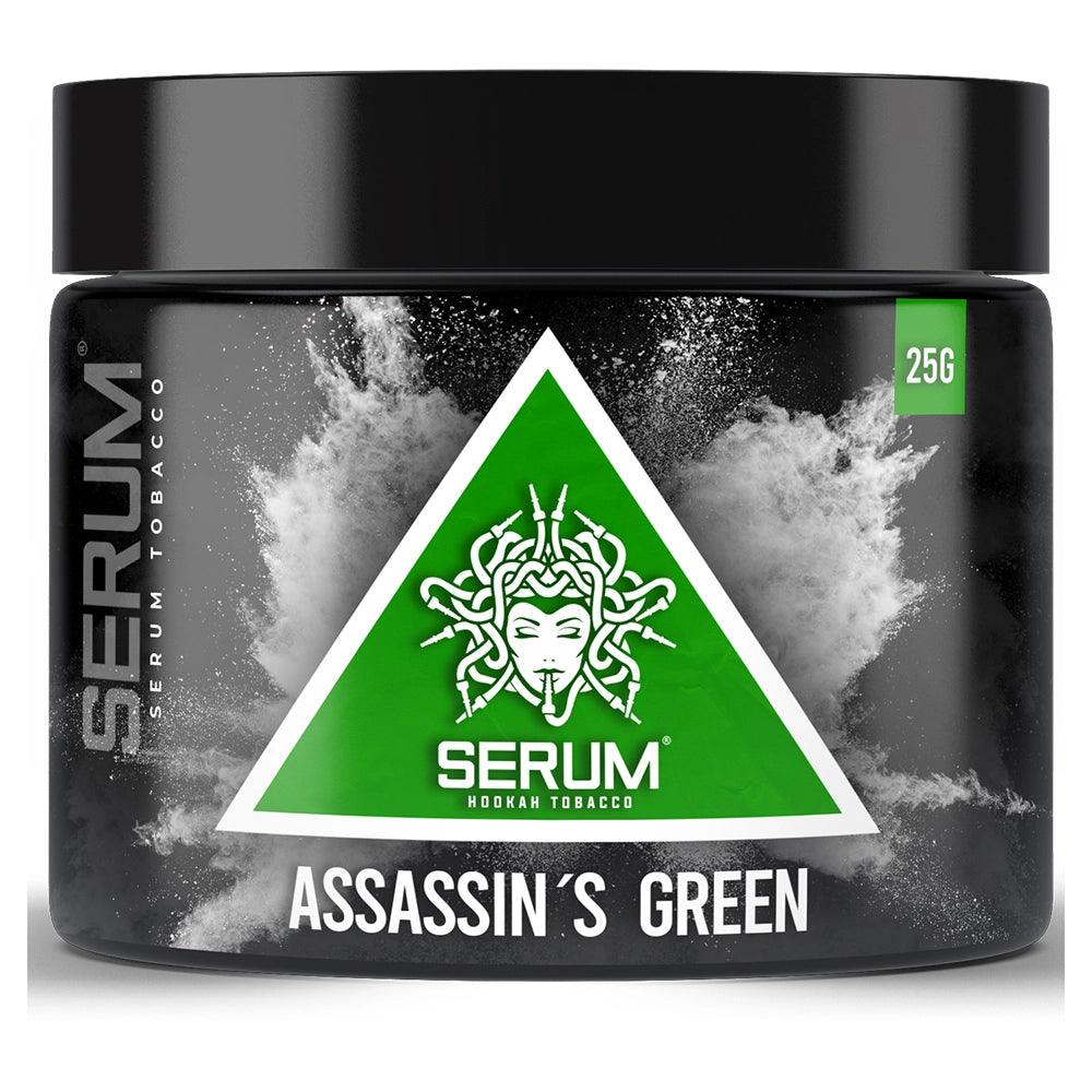 Serum Tobacco 25g - Assassin's Green - Bergamotte, Grapefruit, Passionsfrucht und Menthol, Wasserpfeifentabak, Shishatabak