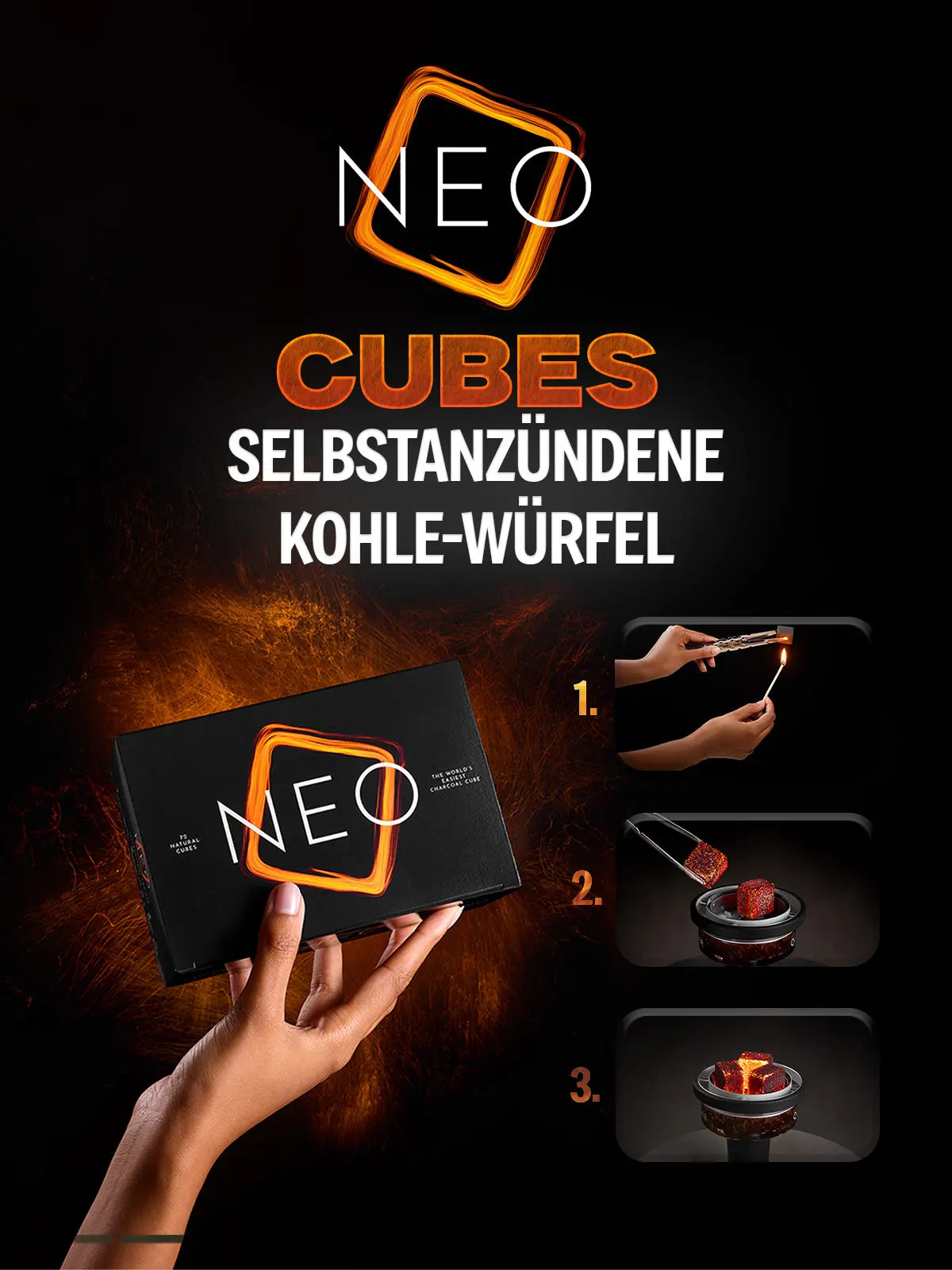 Neo Cubes Selbstzündende Shisha Kohle im Dschinni Shop