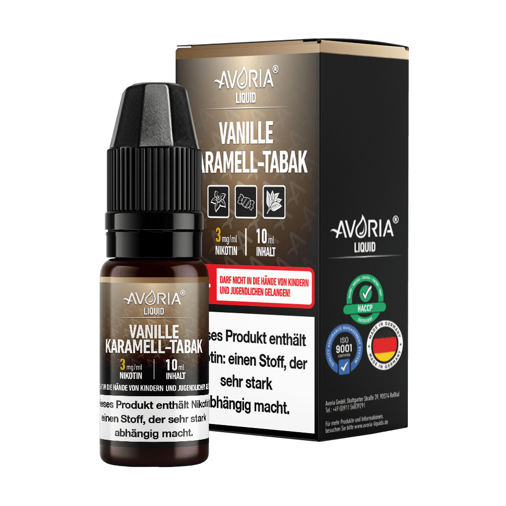Avoria - Apfel E-Zigaretten Liquid - Vanille-Karamell-Tabak - Dschinni GmbH