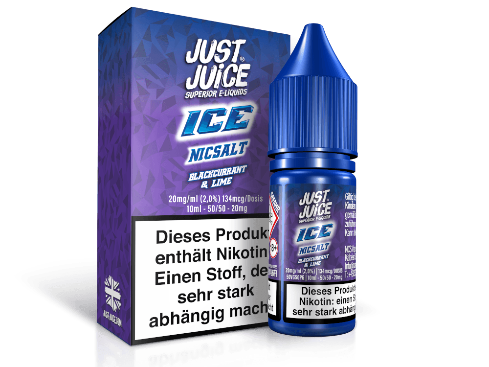 Just Juice - Blackcurrant & Lime Ice - Nikotinsalz Liquid - Dschinni GmbH