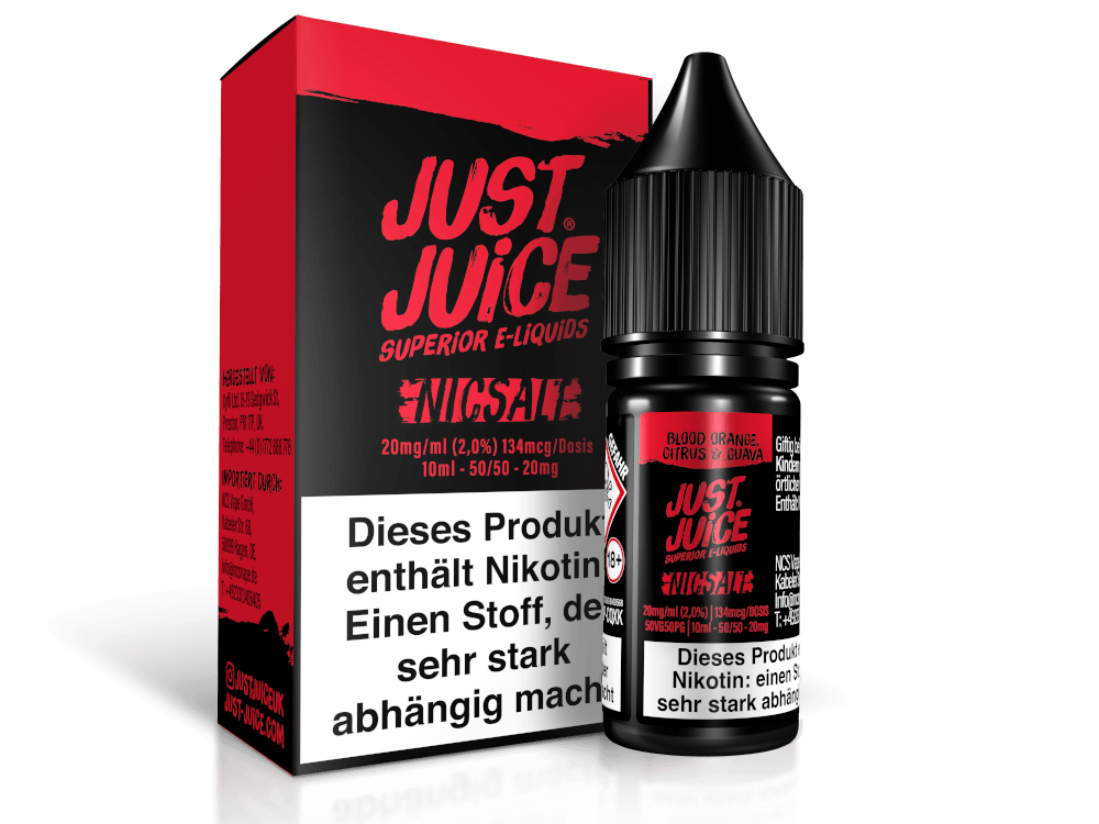 Just Juice - Blood Orange, Citrus & Guava - Nikotinsalz Liquid - Dschinni GmbH