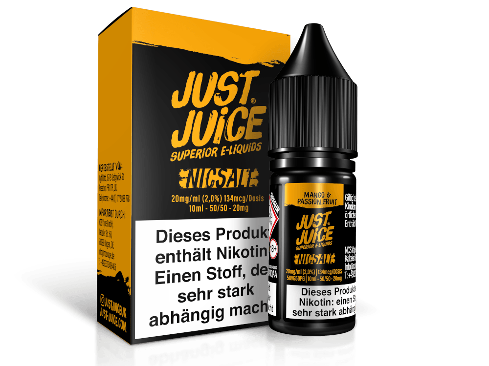 Just Juice - Mango & Passion Fruit - Nikotinsalz Liquid - Dschinni GmbH